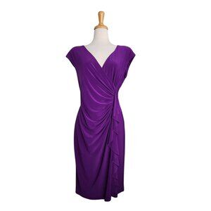 Black Label by Evan Picone Purple Dress Womens 14 Evening Old Money